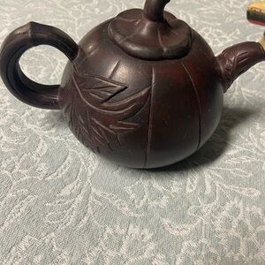 Vintage Chinese Brown Clay Teapot!